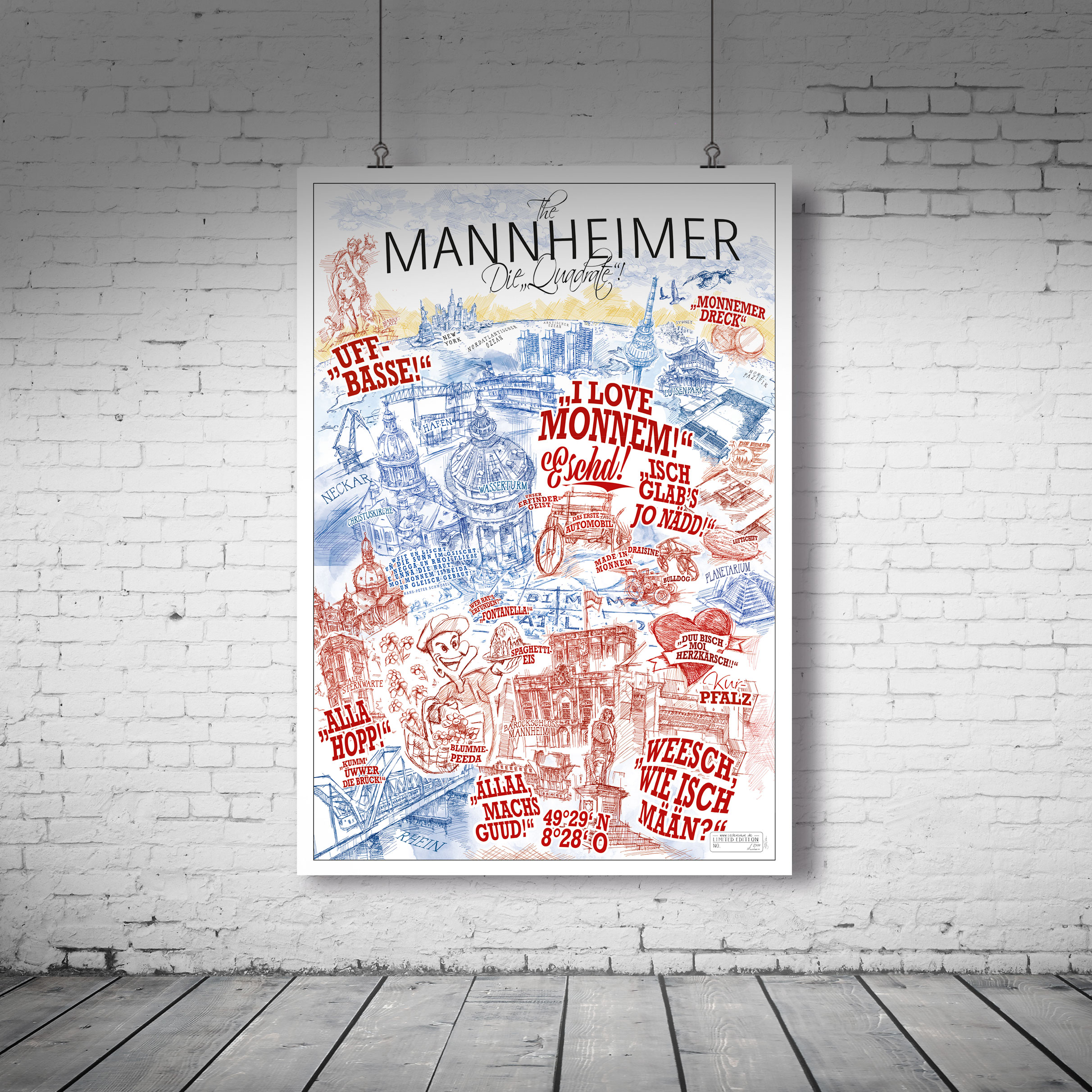 Stadtposter Mannheim im Format 70 x 100 cm