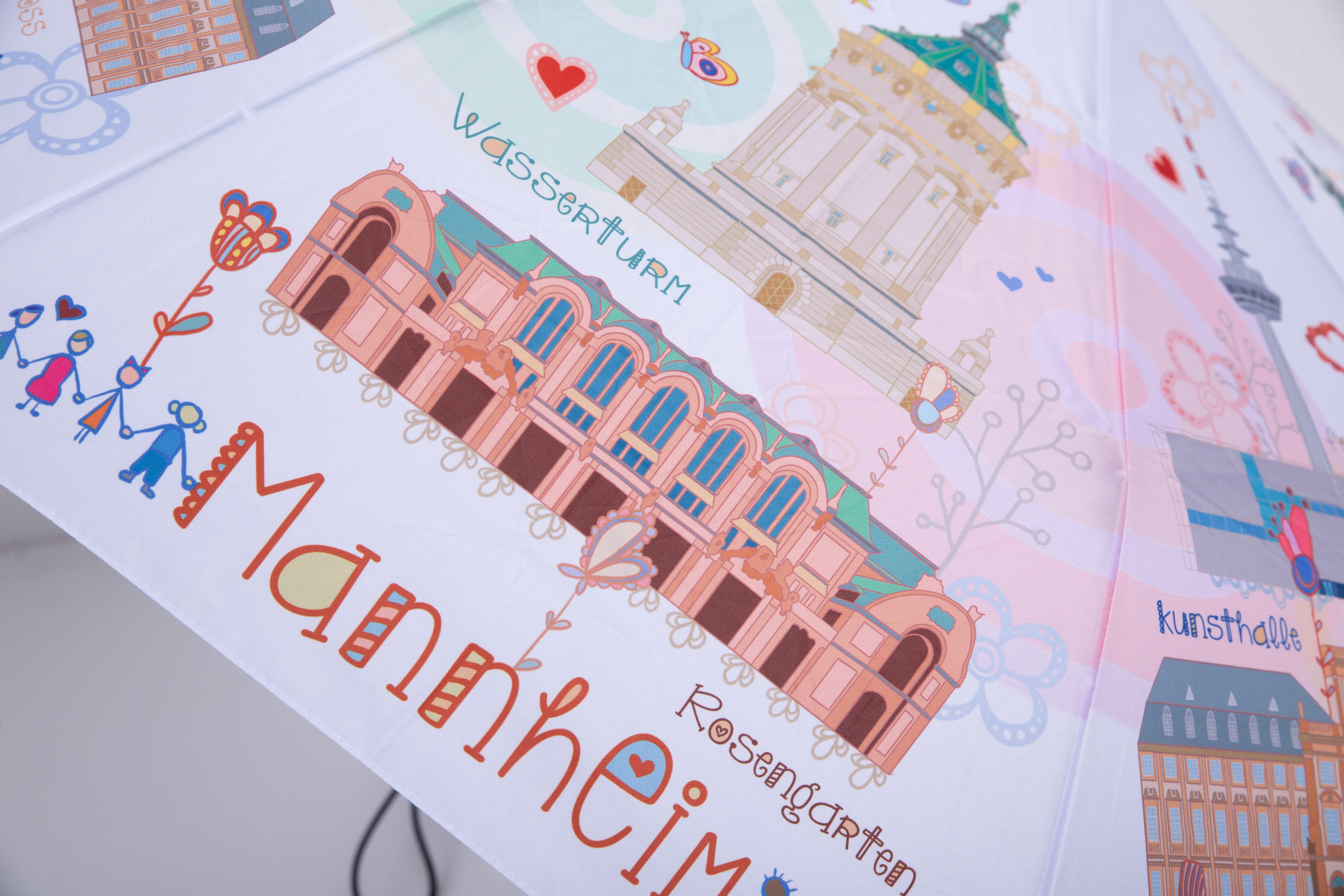 Taschenschirm mit Mannheimer Städtedesign 