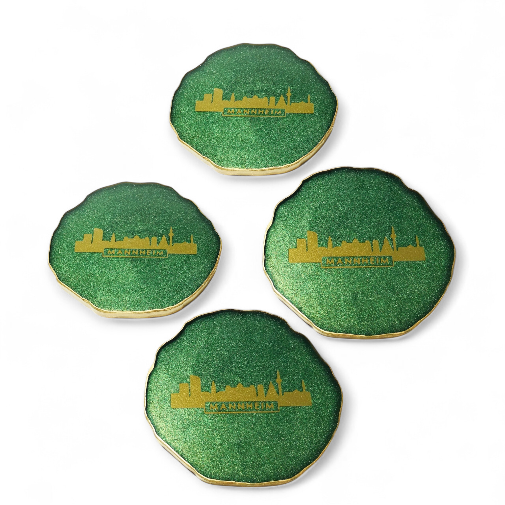 Resin Untersetzer Mannheim Skyline - verschiedene Farben