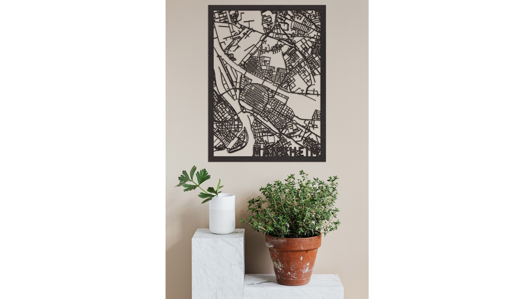 Stadtplan Mannheim aus Holz