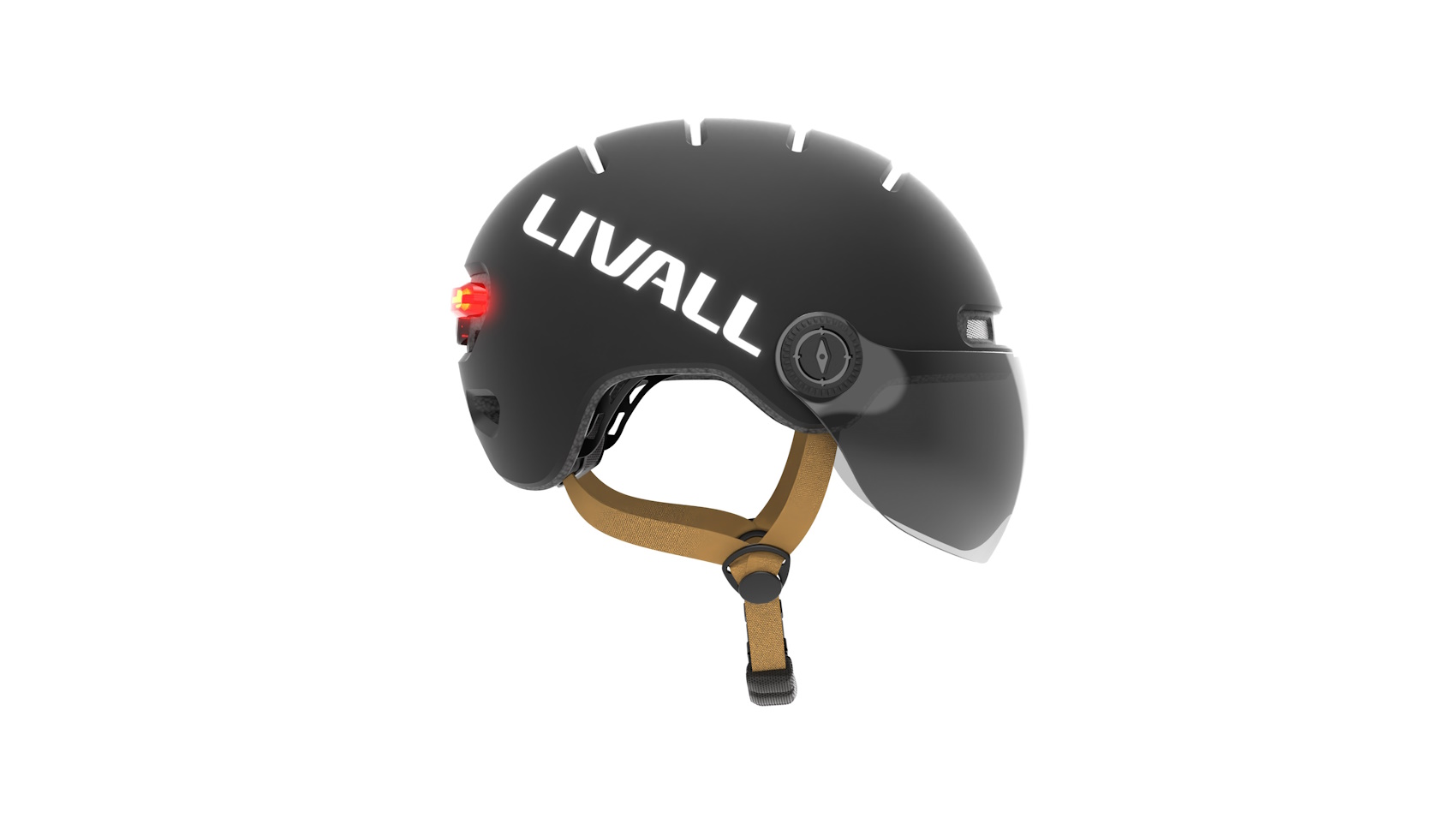 Fahrradhelm mit Visier, Bremslicht und SOS-Alarm, L23