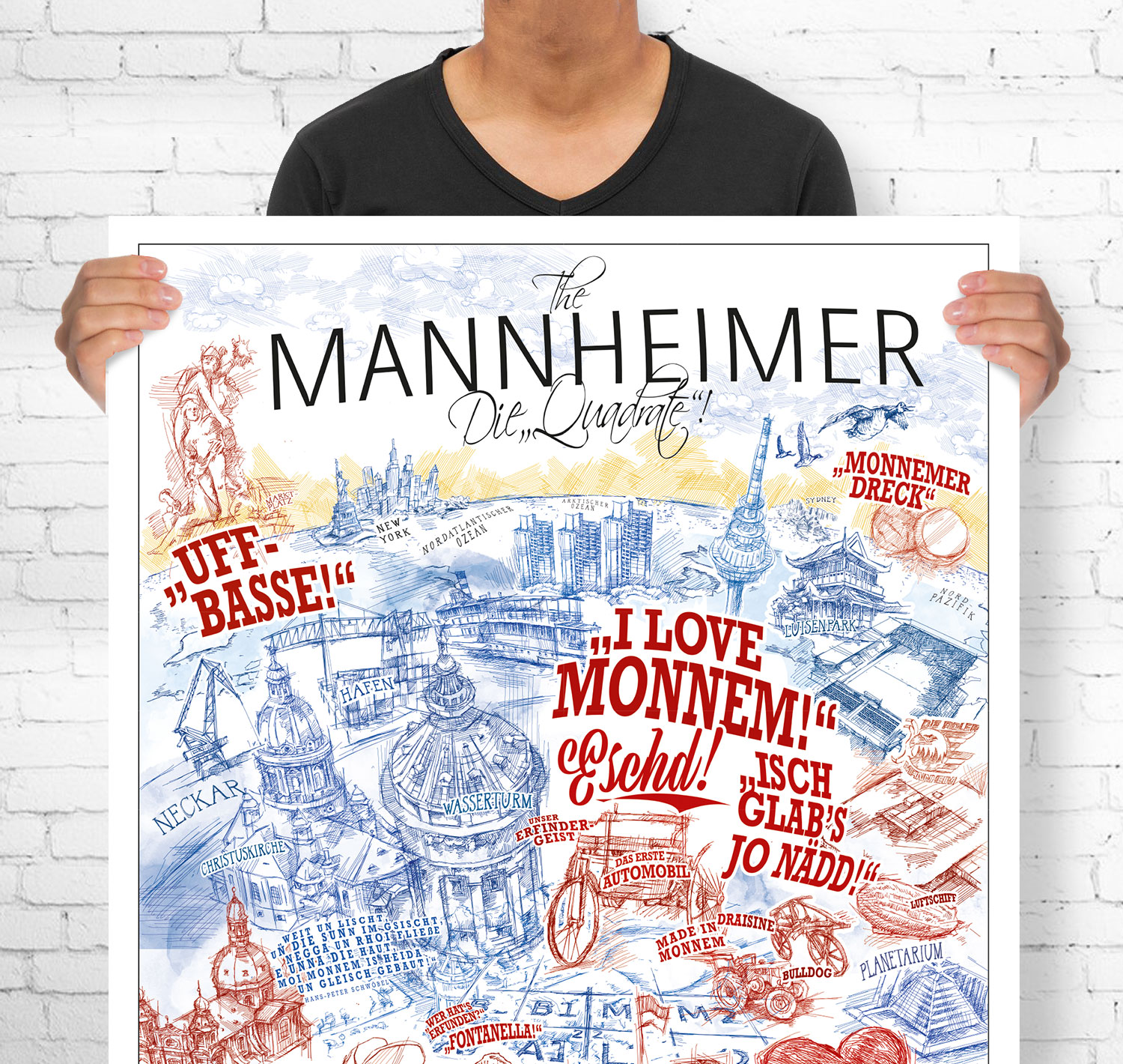 Stadtposter Mannheim im Format 70 x 100 cm