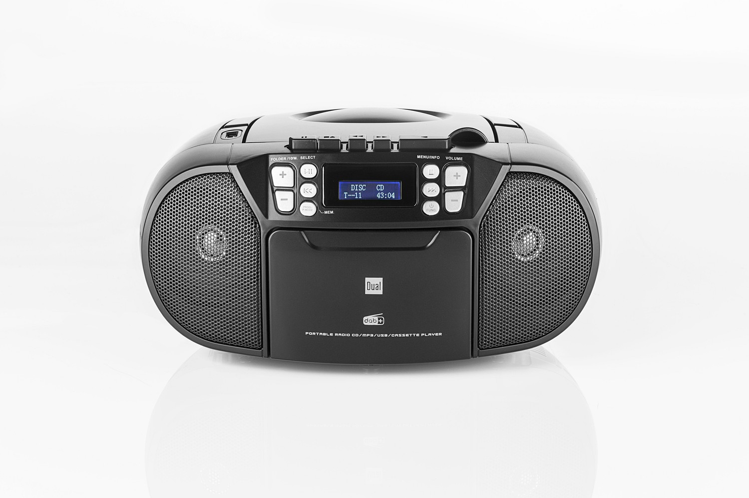 Dual DAB-P 210 schwarz - DAB+/UKW CD-Boombox mit Kassettenabspieler