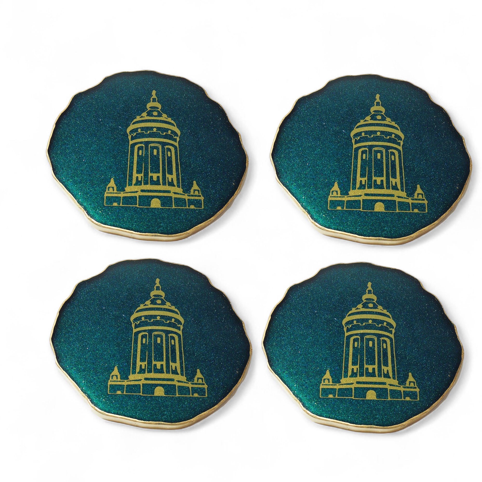 Resin Untersetzer Mannheim Wasserturm - verschiedene Farben