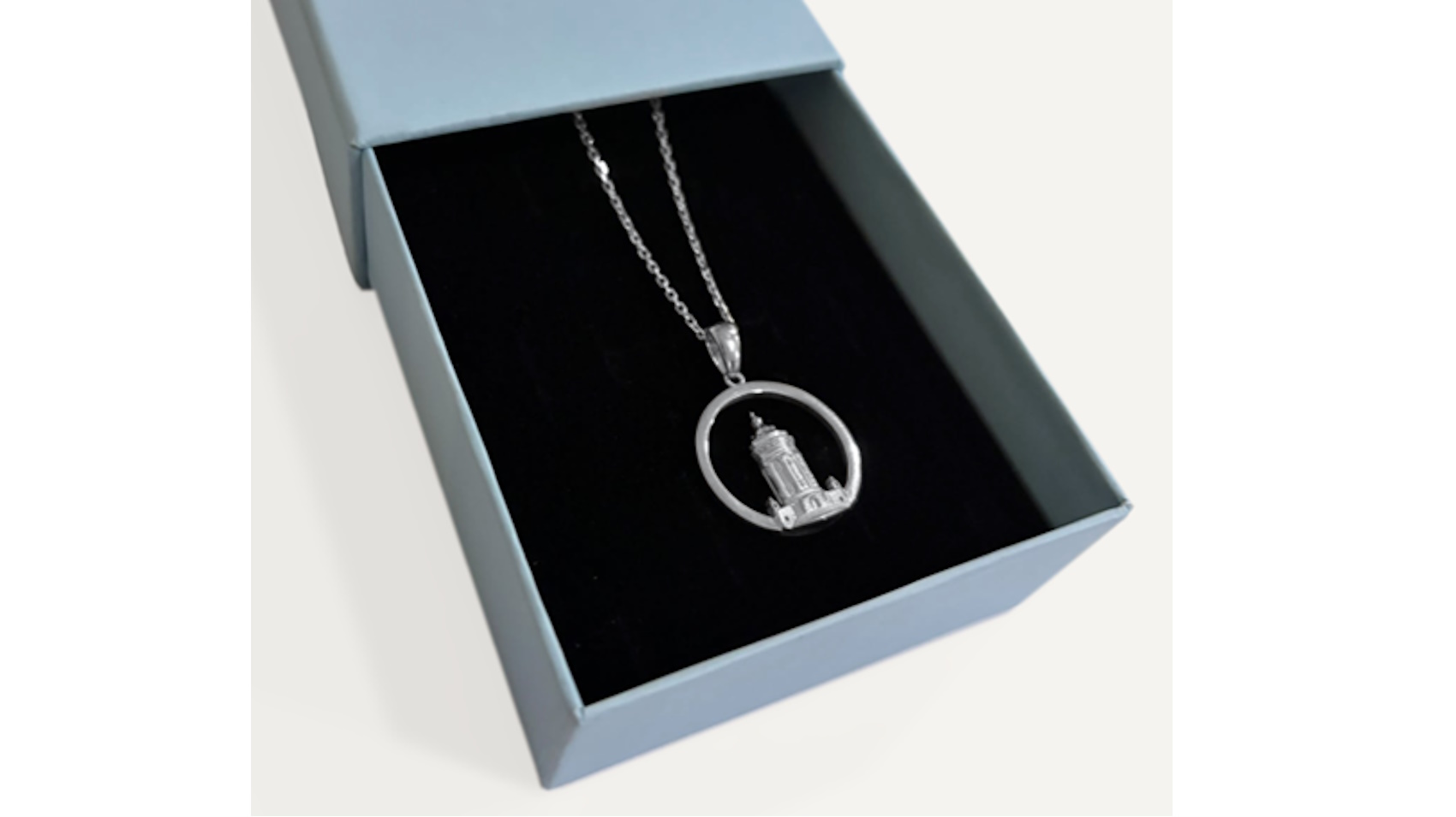 Kettenanhänger Mannheim Wasserturm, Sterling Silber mit Gliederkette