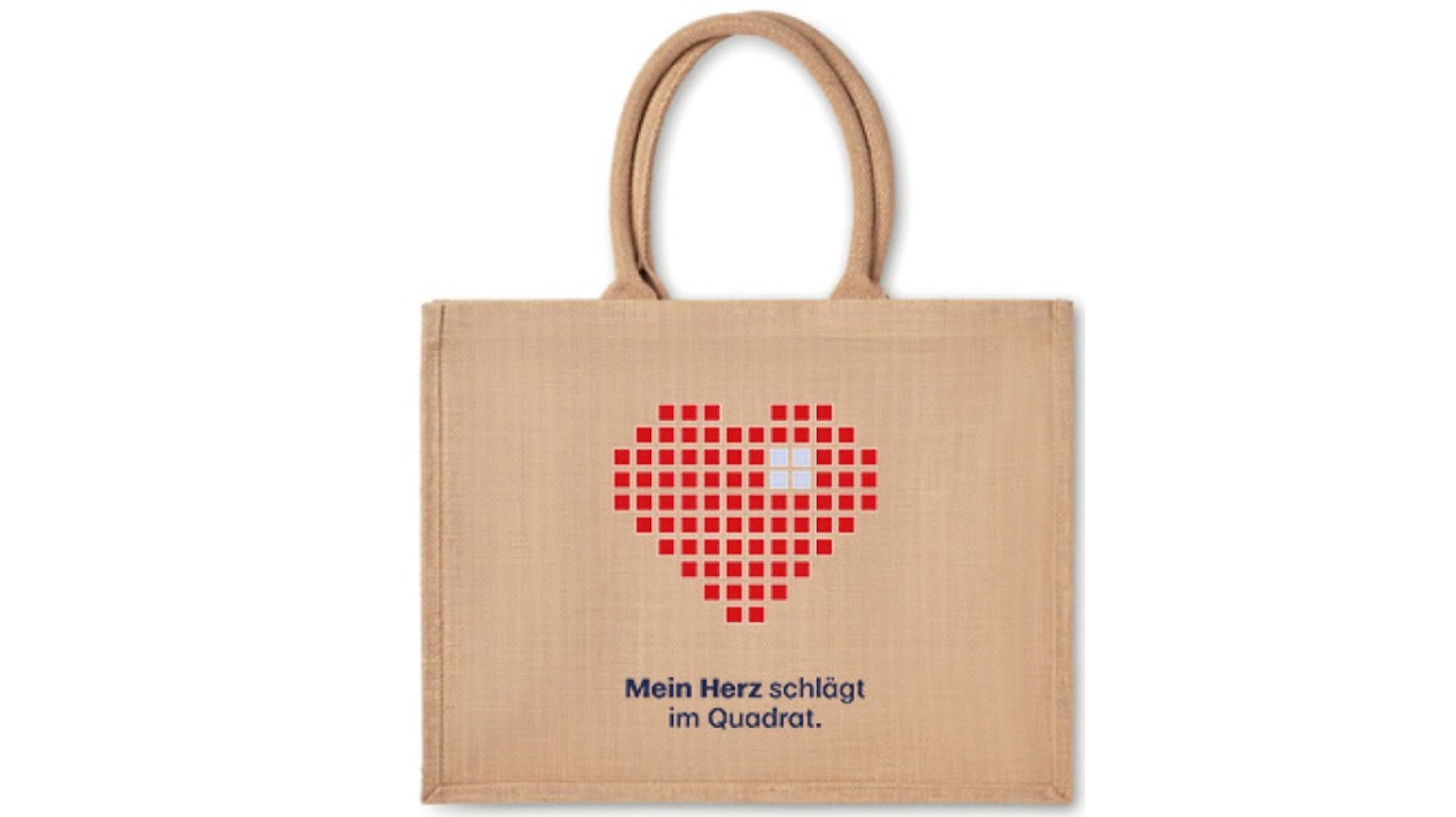 Mannheim Jutetasche "Mein Herz schlägt im Quadrat"