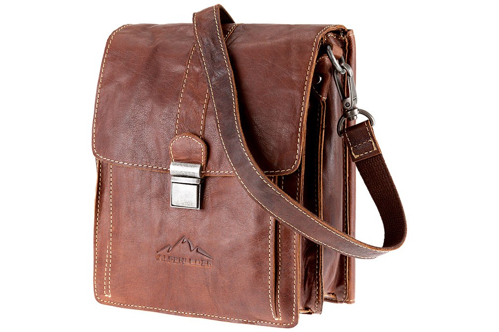 Schultertasche GALILEO - Leder brandy Schultertasche GALILEO - Leder brandy