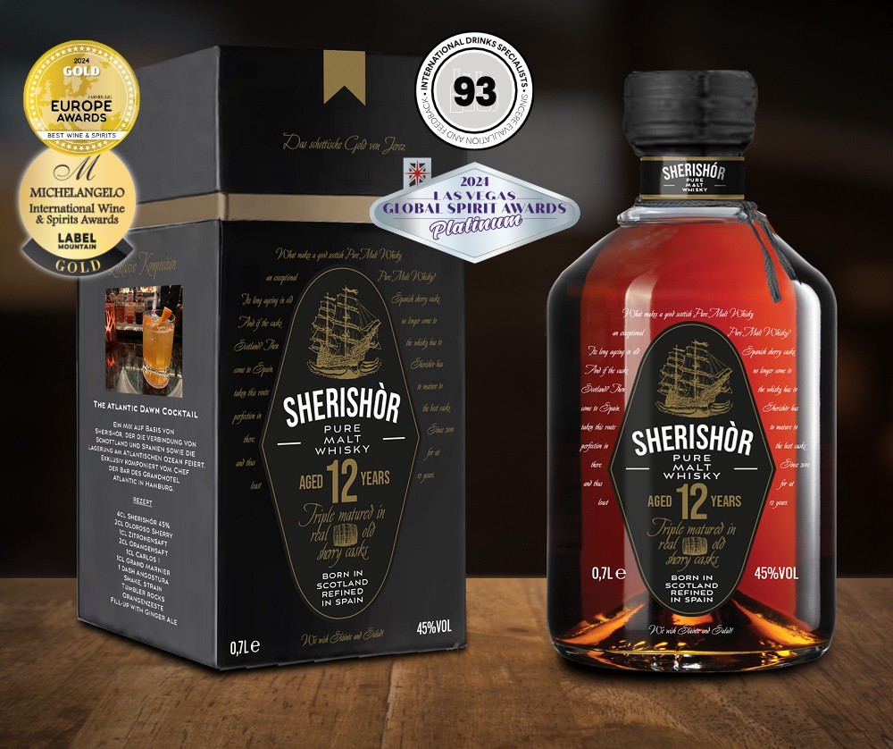 SHERISHÒR 45% Pure Malt Whisky 12 Jahre 